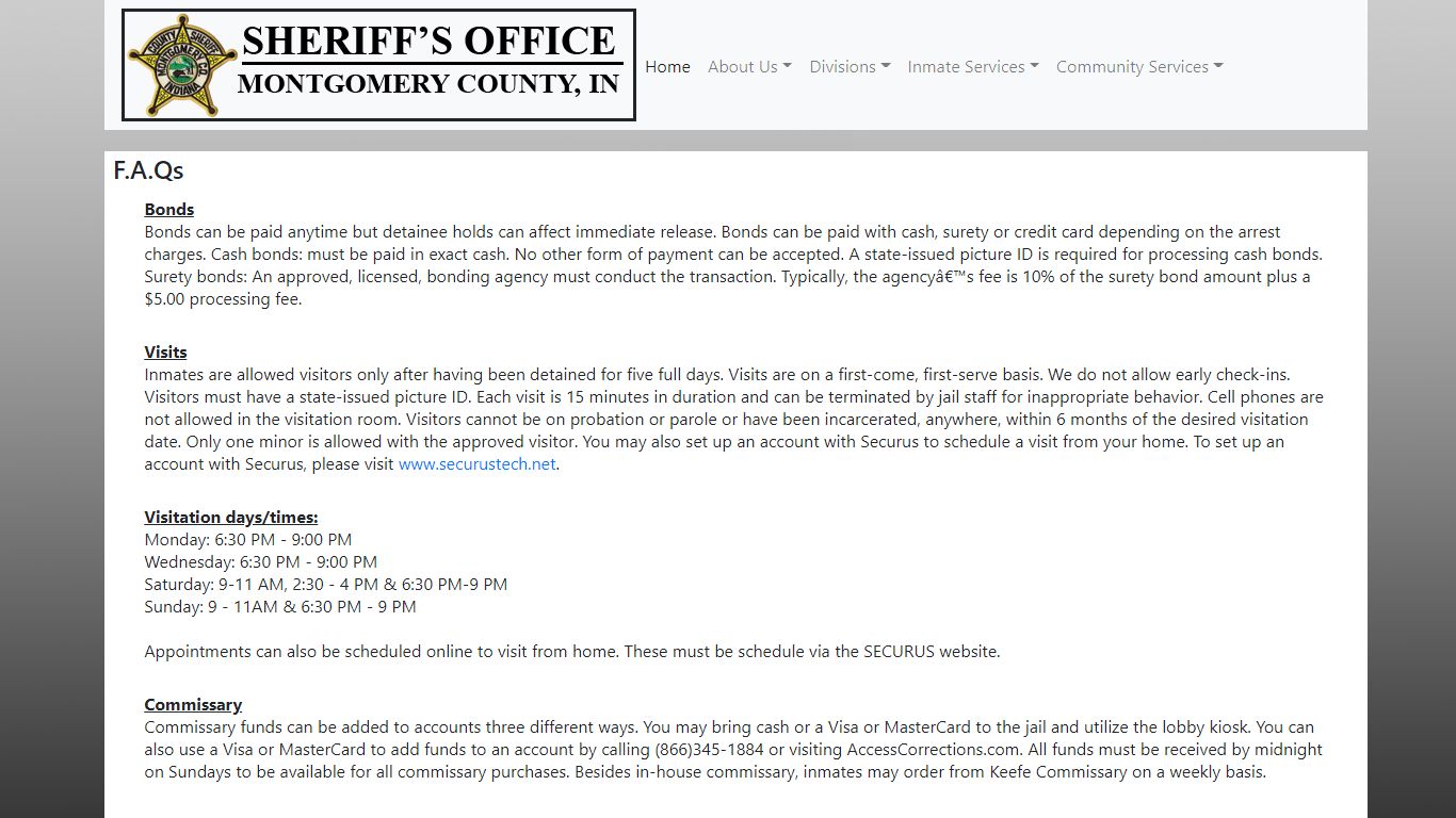 Welcome to the Montgomery County Sheriff's Department